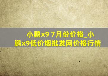 小鹏x9 7月份价格_小鹏x9(低价烟批发网)价格行情